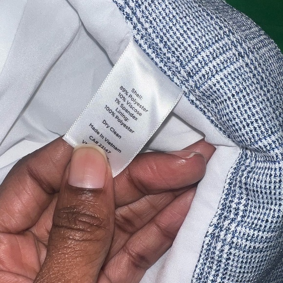 NWT Talbots Blue and White Checkered Pants size 6 Petite - Picture 7 of 7